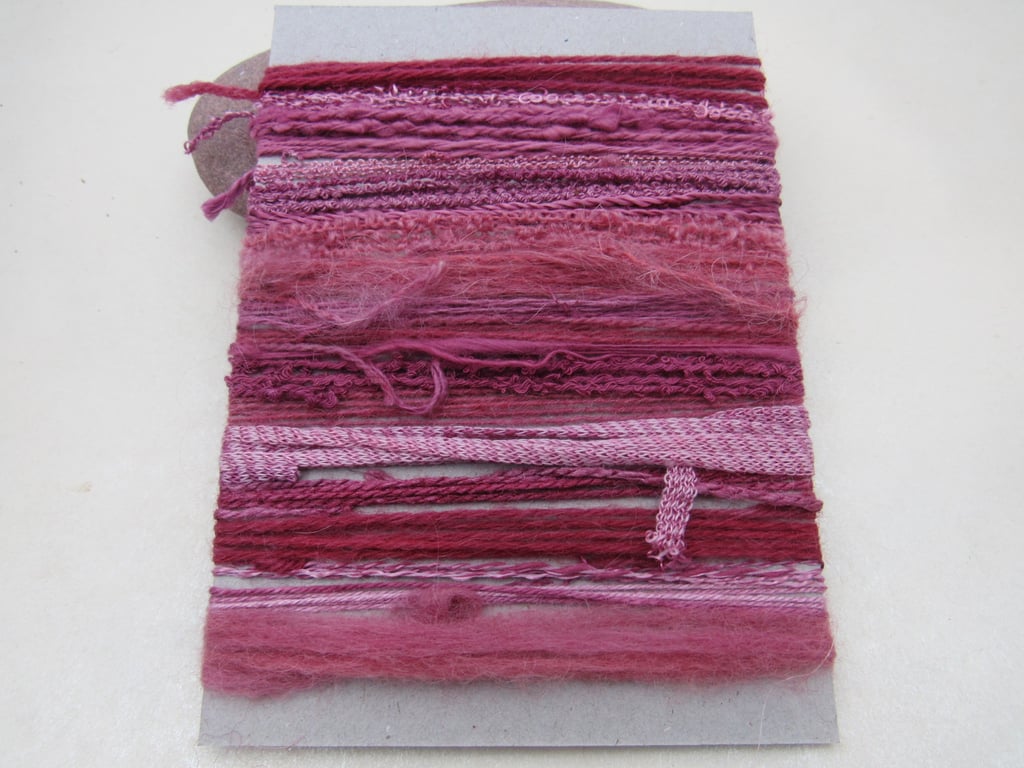 Large Lac Natural Dye Crimson Pink Textured Thread Pack