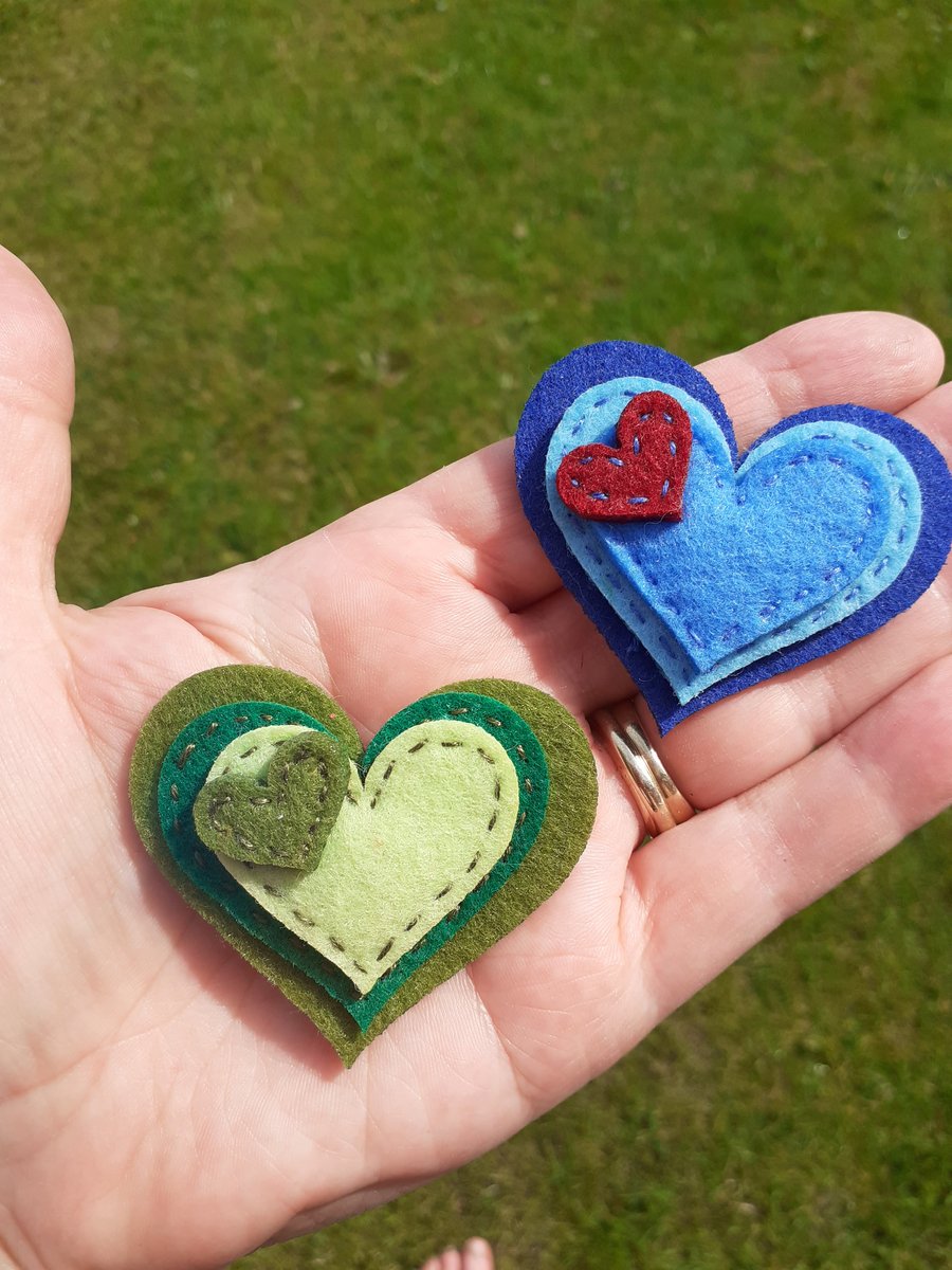 Heart shaped fridge magnet in green colours