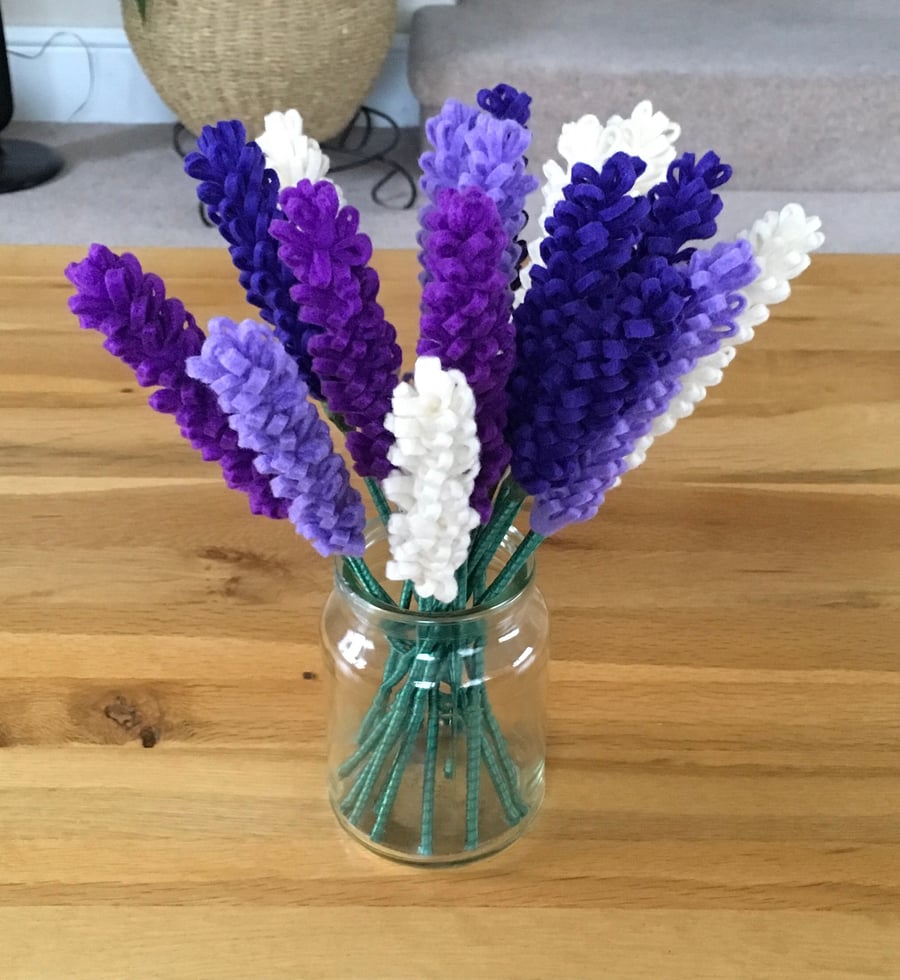 Lavender wands made from felt
