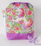 Project bag, drawstring bag, unicorns, floral - Image 1