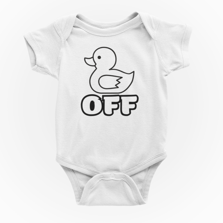 Funny Rude Novelty Shortsleeve Baby Grow - Duck OFF