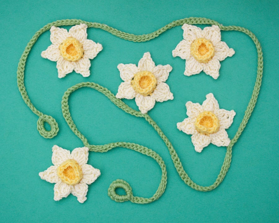 Easter Garland Handmade Crochet Spring Daffodil Bunting
