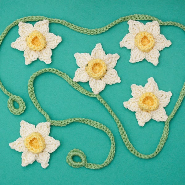 Easter Garland Handmade Crochet Spring Daffodil Bunting