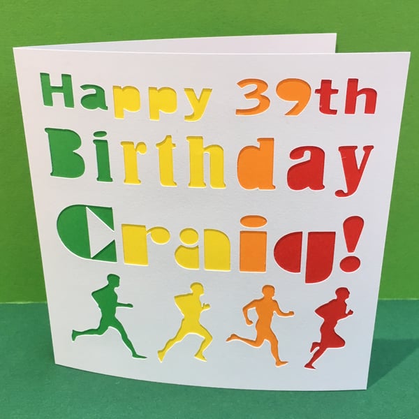 Personalised Birthday Card for a runner