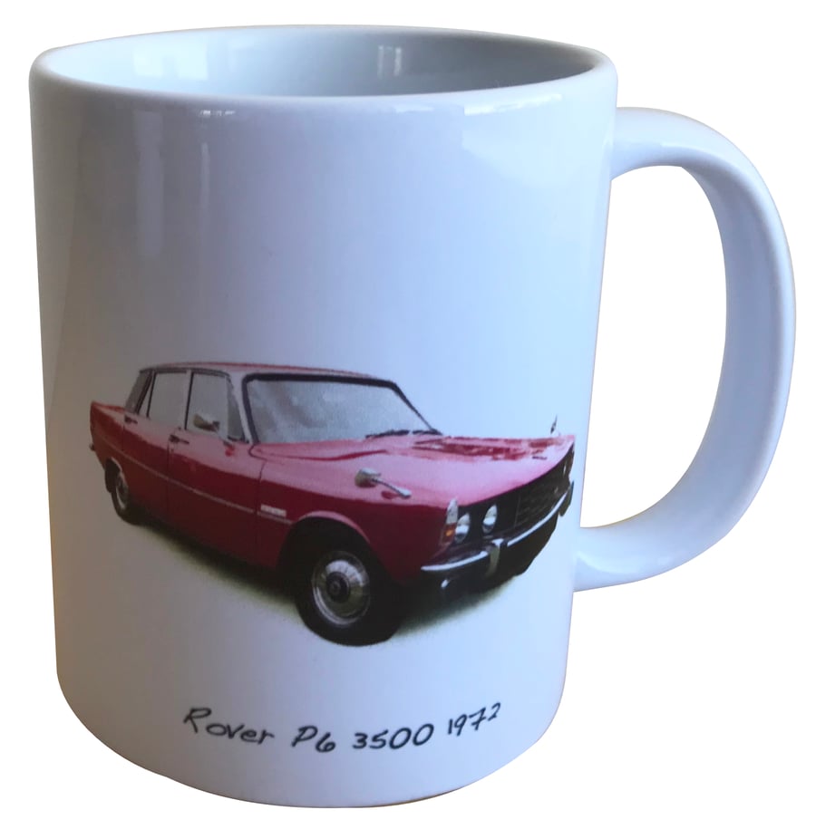 Rover 3500 P6 1974 (Red) - 11oz Ceramic Mug for the British Car Enthusiast