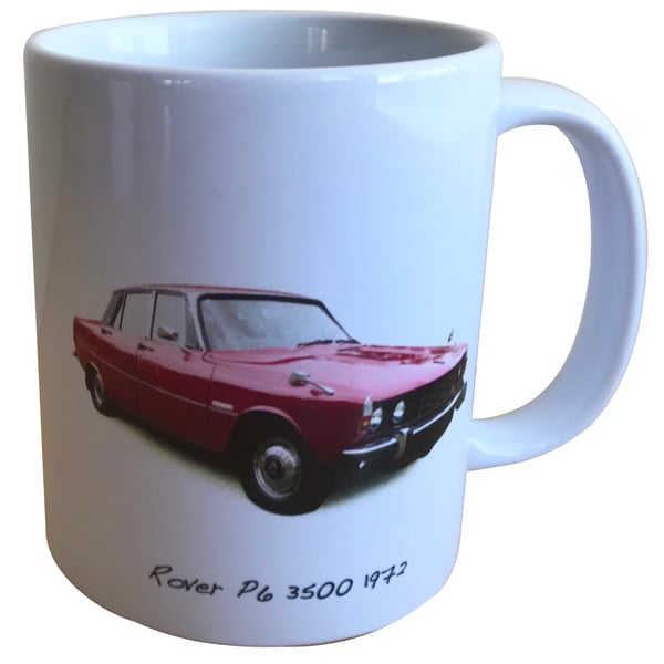 Rover 3500 P6 1974 (Red) - 11oz Ceramic Mug for the British Car Enthusiast