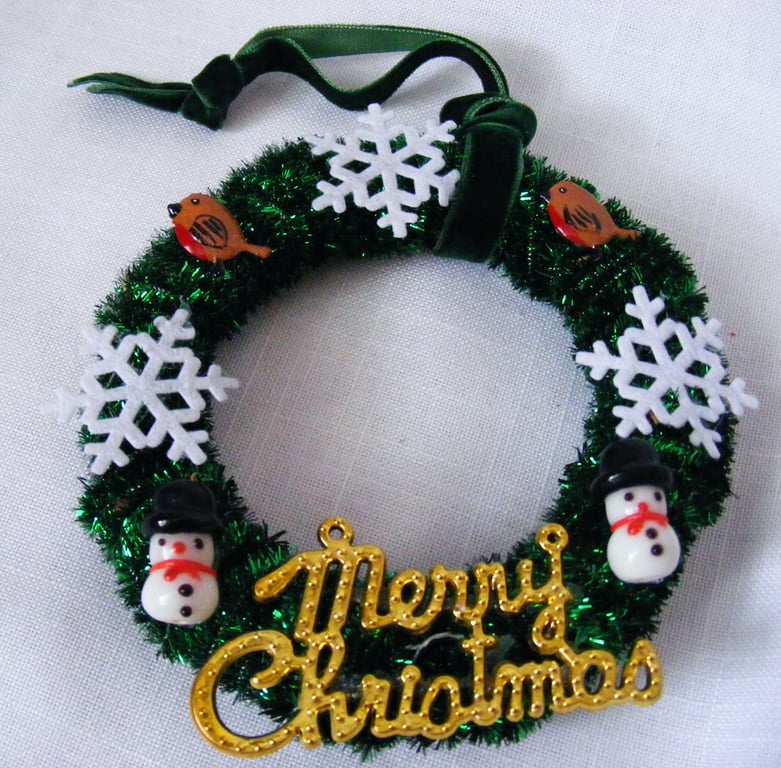 Handmade snowflake Christmas wreath