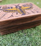 Death Head Hawk Moth Hand Tooled Leather Topped Jewellery or Trinket Box  - Image 3