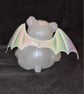Bat-Bear - Resin Art Bear Figurine - Frosted White - Opal - Image 4