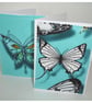 Butterfly Cards Blank Greetings Notelets x 2 Pack Butterflies - Image 1