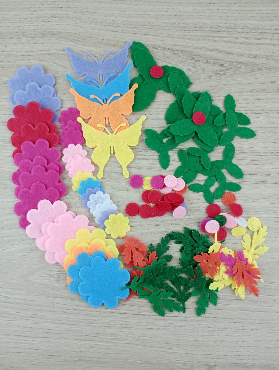 Felt Shapes Felt Flowers, Felt Die Cut Leaves... Folksy