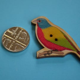 Wooden Colourful Bird Shaped Buttons 48x28mm Painted Bunting (BD22)