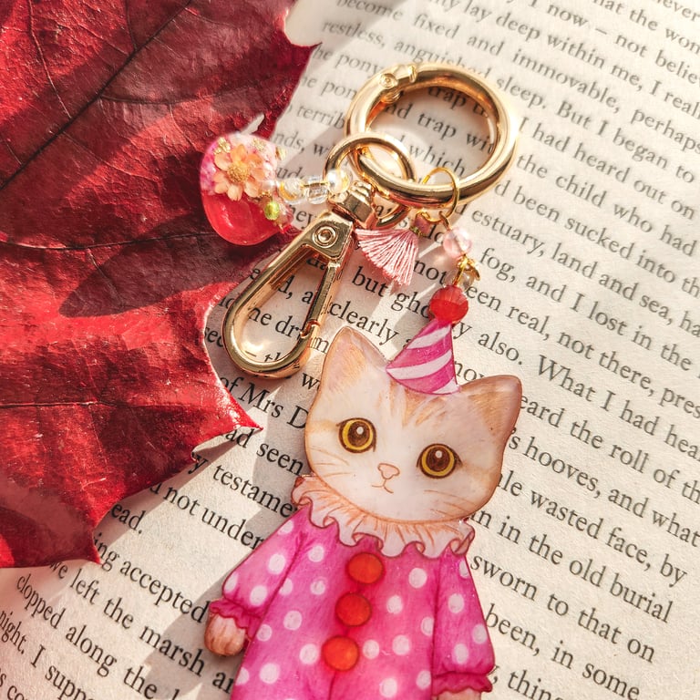 Cat Bag Charm and Detachable Keyring