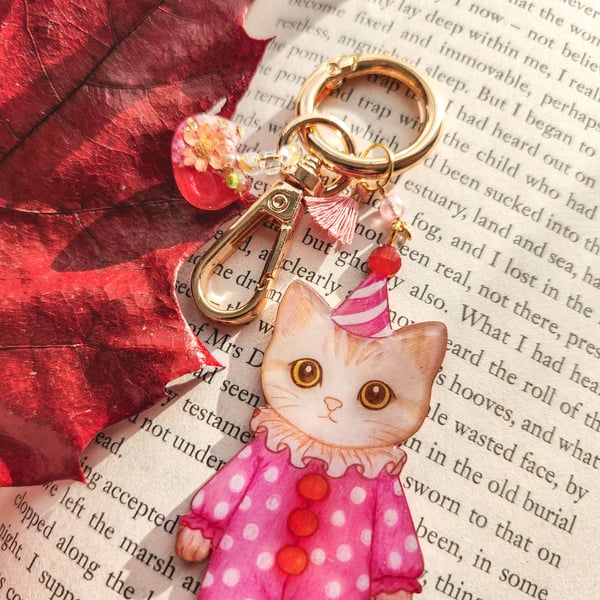 Cat Bag Charm and Detachable Keyring