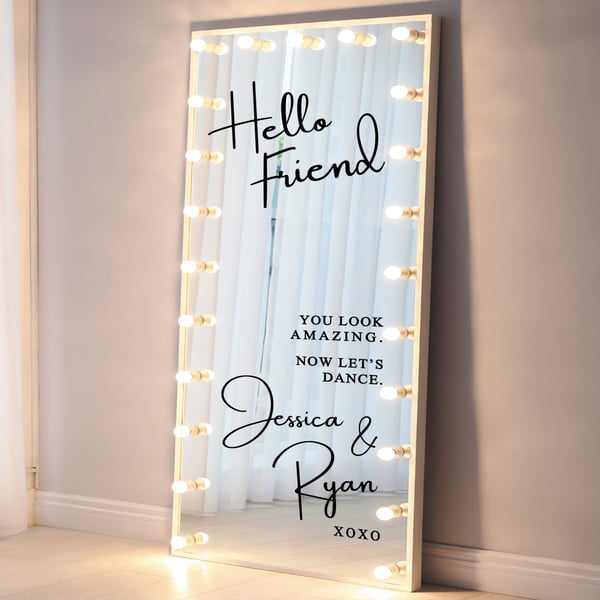 Hello Friend - Personalised Wedding & Anniversary Party Welcome Sticker Sign
