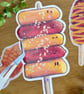 Korean Street Food Holographic Vinyl Sticker Set - Hot Dog Sotteok Bungeoppang - Image 2