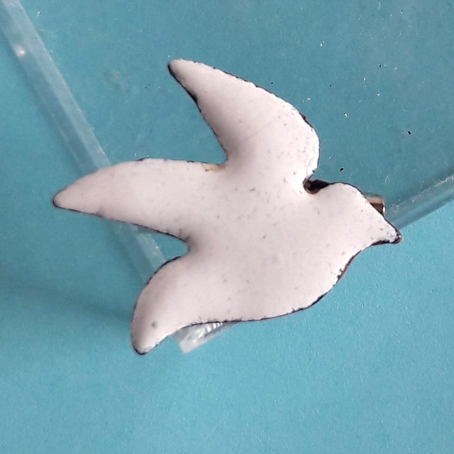 white dove brooch