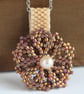  Flower pendant iridescent earth colour