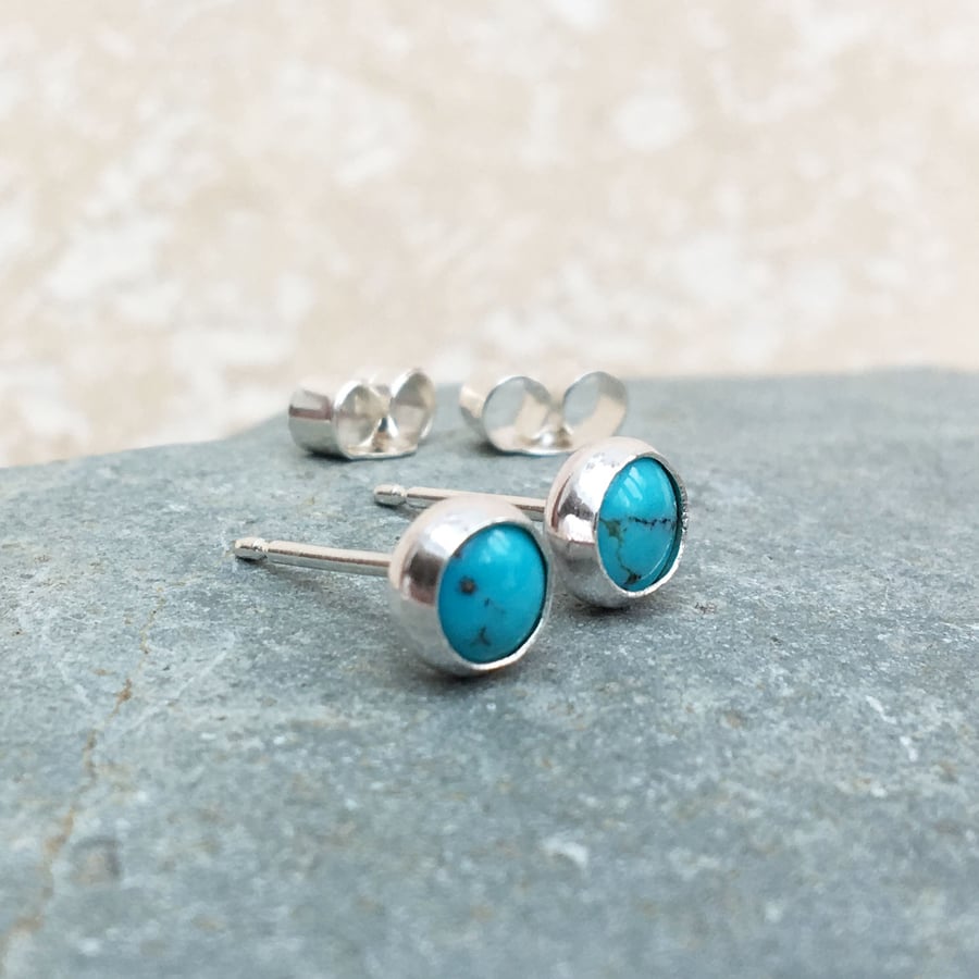 Sterling Silver and Turquoise Stud Earrings - STUD109