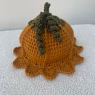 Pumpkin Flower Hat with Vines - Handmade Crochet Hat in Baby, Chid & Adult Sizes