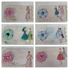 Tags - Small Set of Six 1950’s Fashion tags PB11