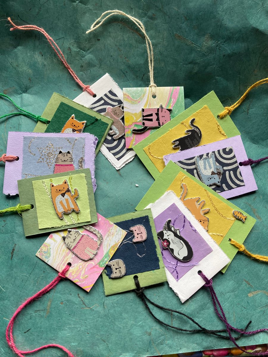 11 handmade unique cat gift tags