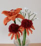 Single stem lily, macrame flower, orange lily, gifts for her - Image 8