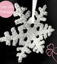 Frosty Fused Medium Glass Snowflake - Image 1