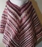 Nordic Queen Crochet Poncho, Cowl Neck V-Stitch Chevron Wrap - Image 2