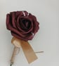 Burgundy rose buttonholes autumn coulours  - Image 1
