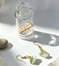 Bowenite & Olive Crystal Message in a bottle Earrings - Image 2