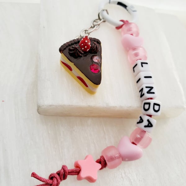 cake personalized name clip on bag 