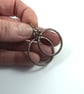 Copper Hoop Earrings - Textured Antiqued Finish with Silver Ear Wires - Image 3