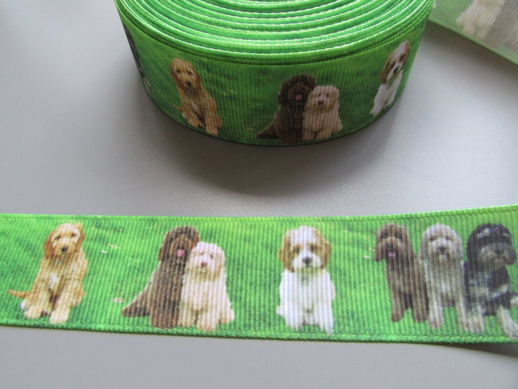 Puppy Dog 2.5cm Grosgrain Ribbon x 1 metre