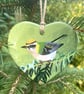 Festive Firecrest Heart - British Bird Christmas Decoration or Keepsake Gift - Image 3