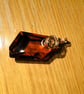 Wire wrapped copper coloured Swarovski Crystal Pendant on a gold chain Rare - Image 6