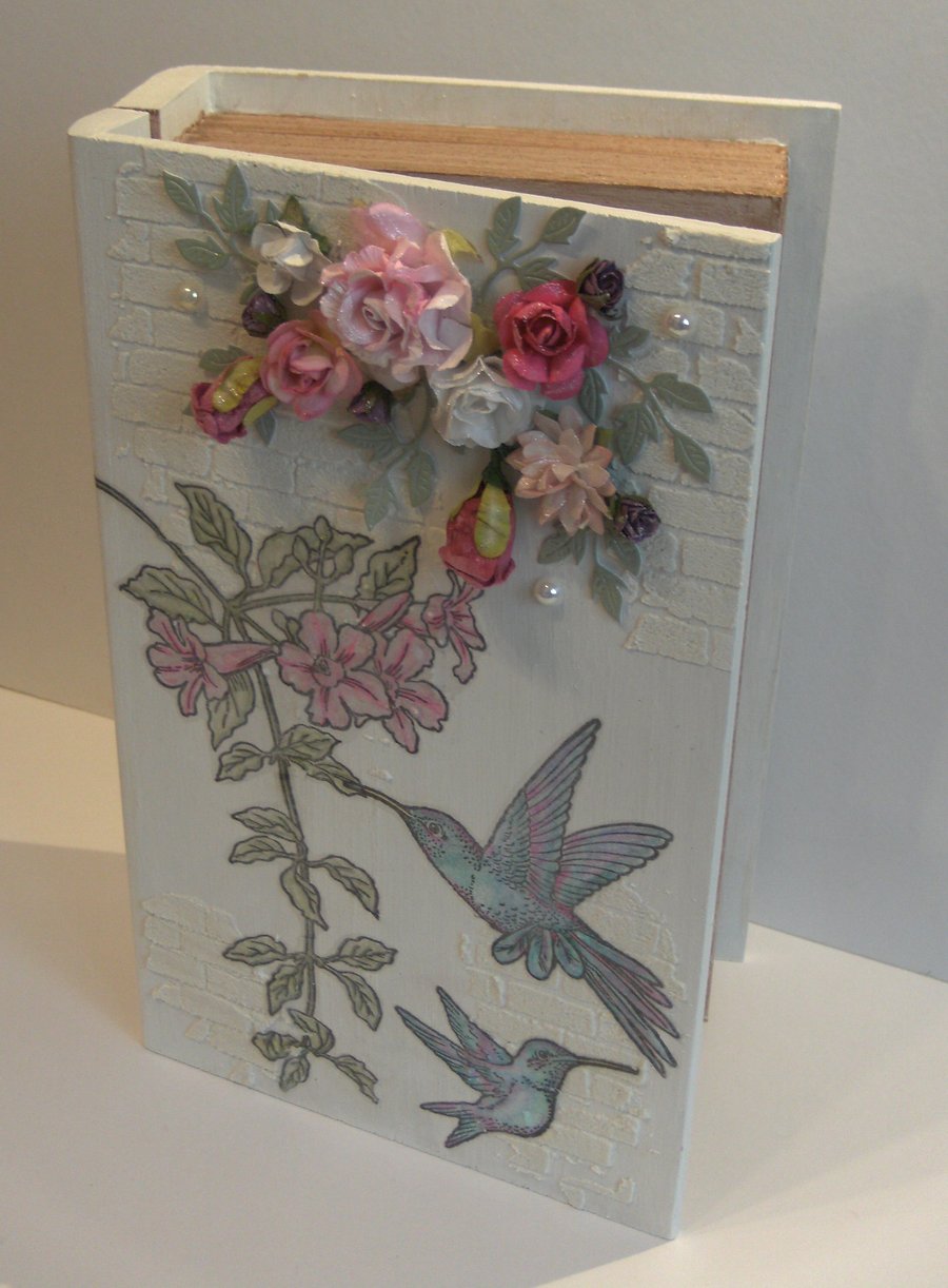 Wooden Hand Decorated Book Box