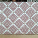 Notice board - Pink with cream silk ribbon. 