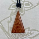 Glossy triangle sapele wood pendant - I was an off-cut