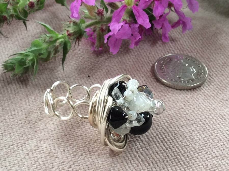 My Fair Lady Cluster Nest Ring - Silver Plated Copper 