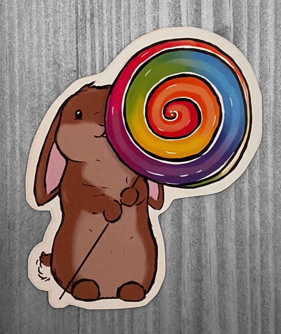 Lollipop bunny sheet magnet 