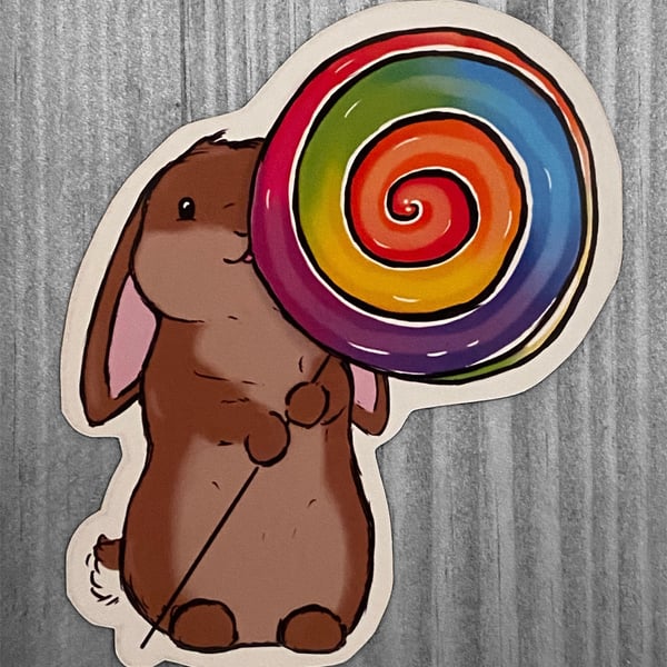 Lollipop bunny sheet magnet 