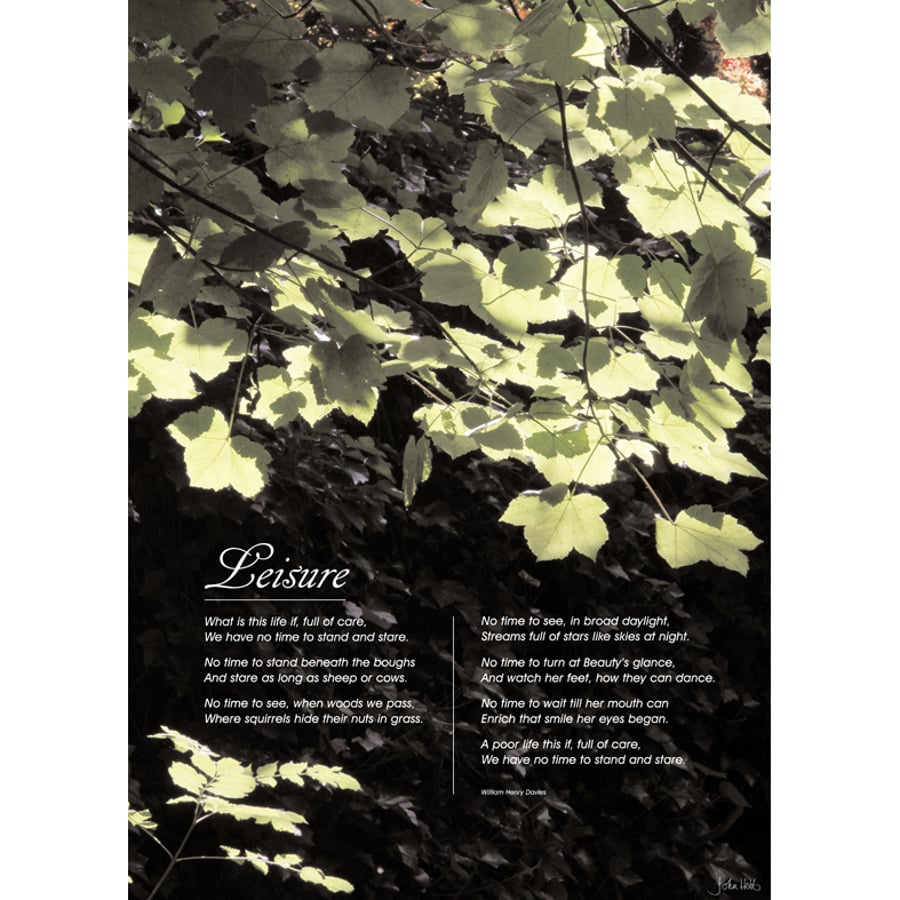6 - 'LEISURE' TYPOGRAPHICAL POETRY POSTER