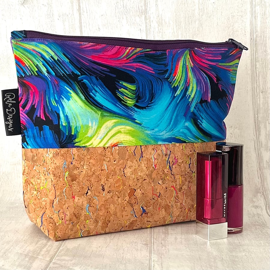 Makeup bags  brights with cork base