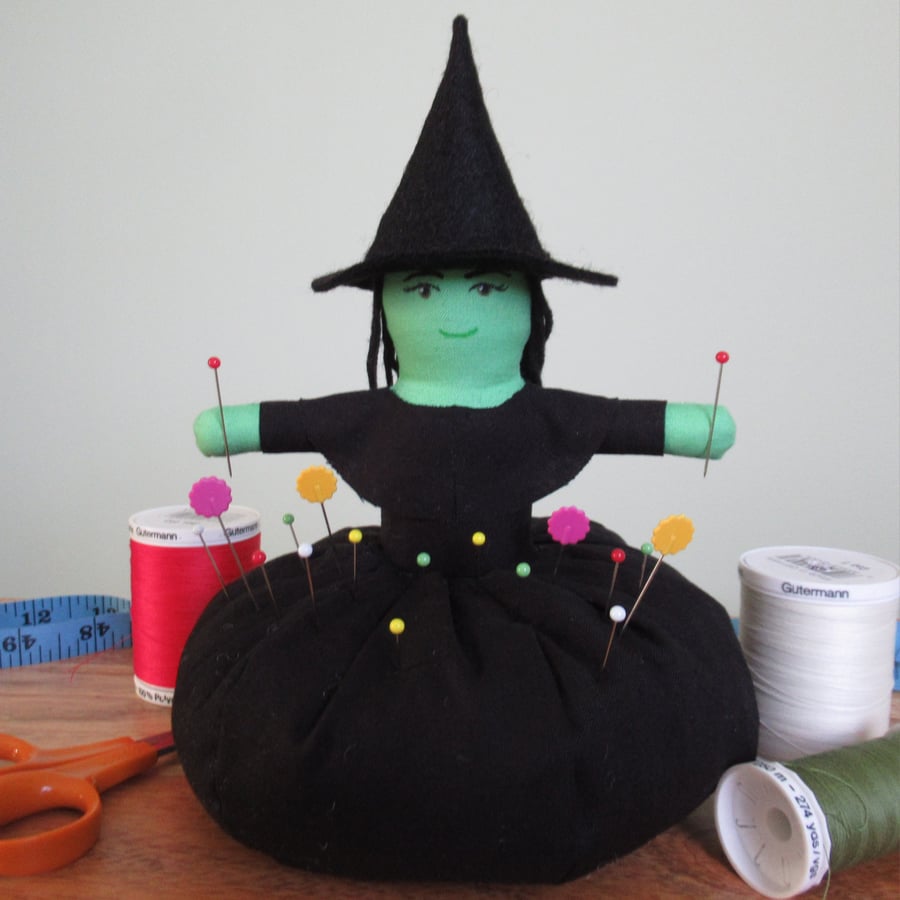 Witch Sewing Companion Pin Cushion and Needle Case
