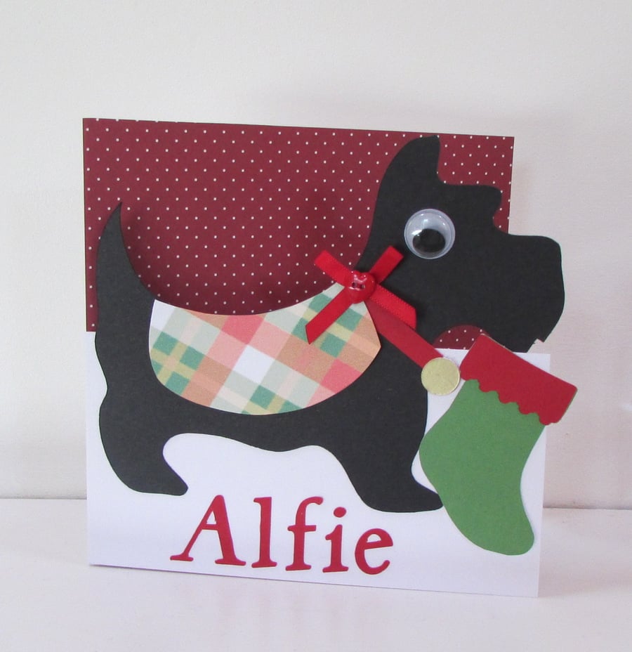 Personalised Scotty Dog Christmas Card