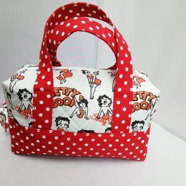 Betty Boop Bag, Quilted, Zipped, Multi Purpose, Make Up , Sewing, Pens, Pencils