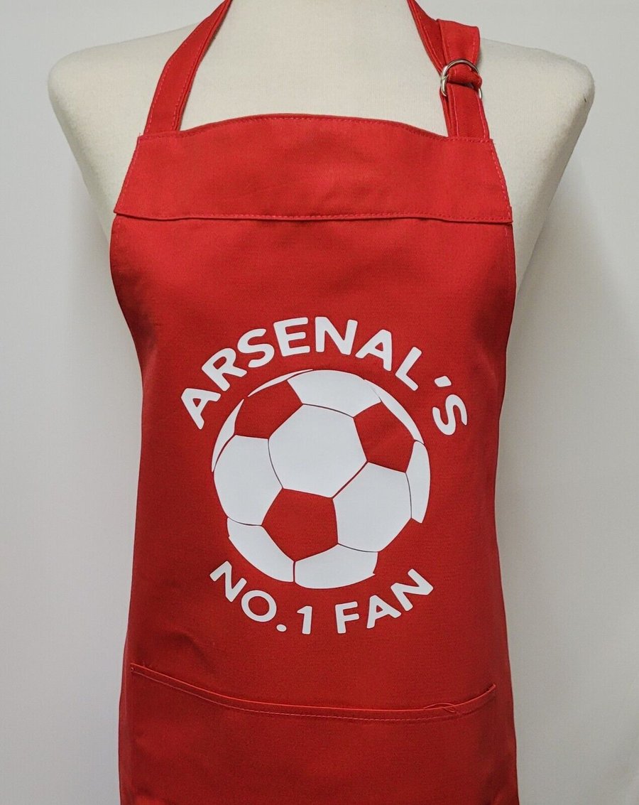 Arsenal - No.1 fan. Medium cotton apron with pocket 