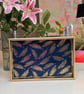 Navy Blue and Gold Feather Tray
