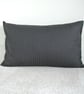 Tempur Travel Pillow Cover Black 16"x10" 16x10 Cotton Sateen Ticking Stripes